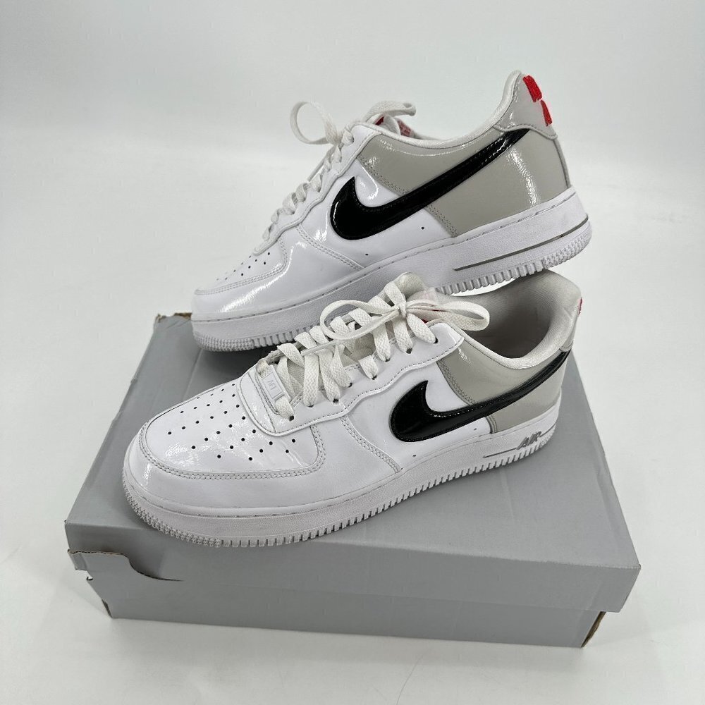 Nike Air Force 1 Women White Essential Light Patent Leather Ore Sneaker 10 Shoes